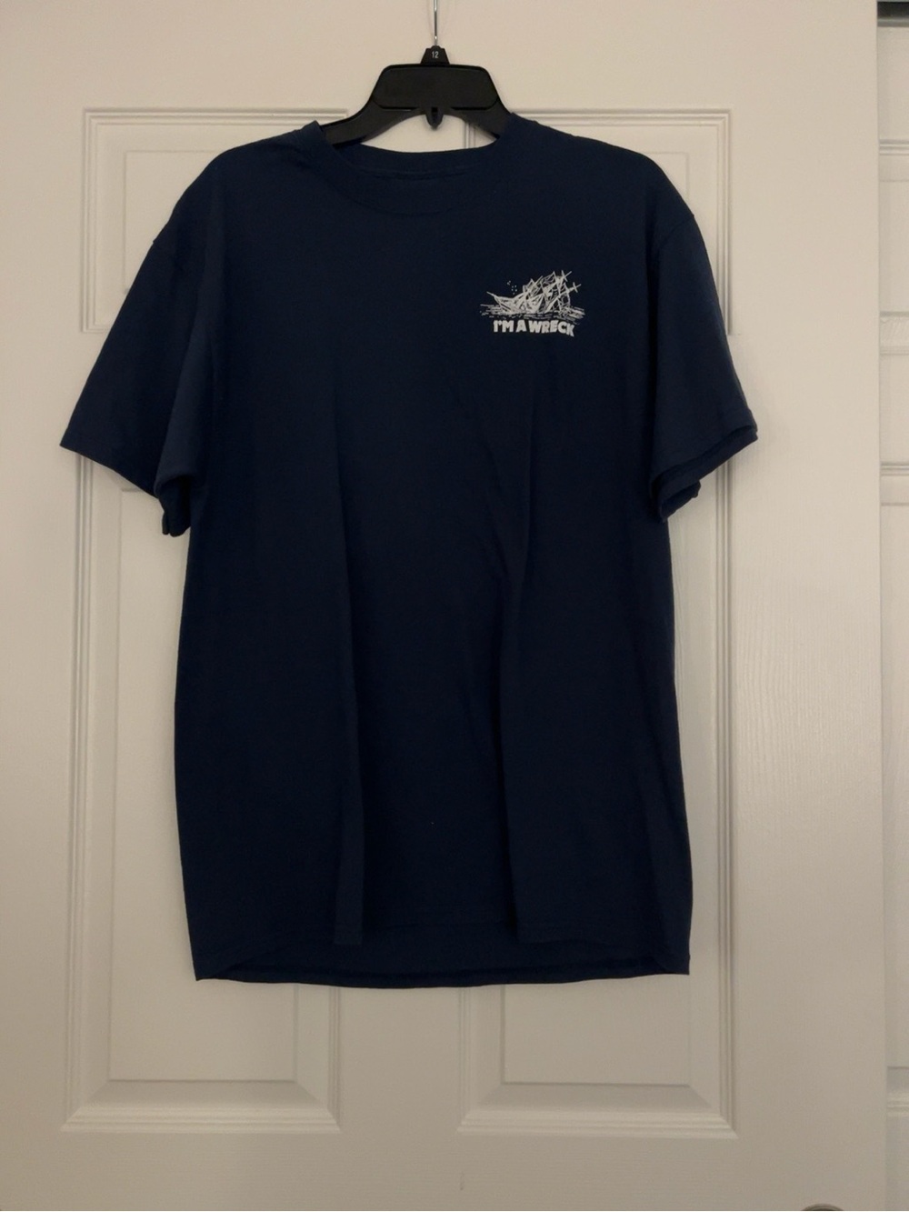Hanes Navy Short Sleeve Graphic Tee - White Chest Logo